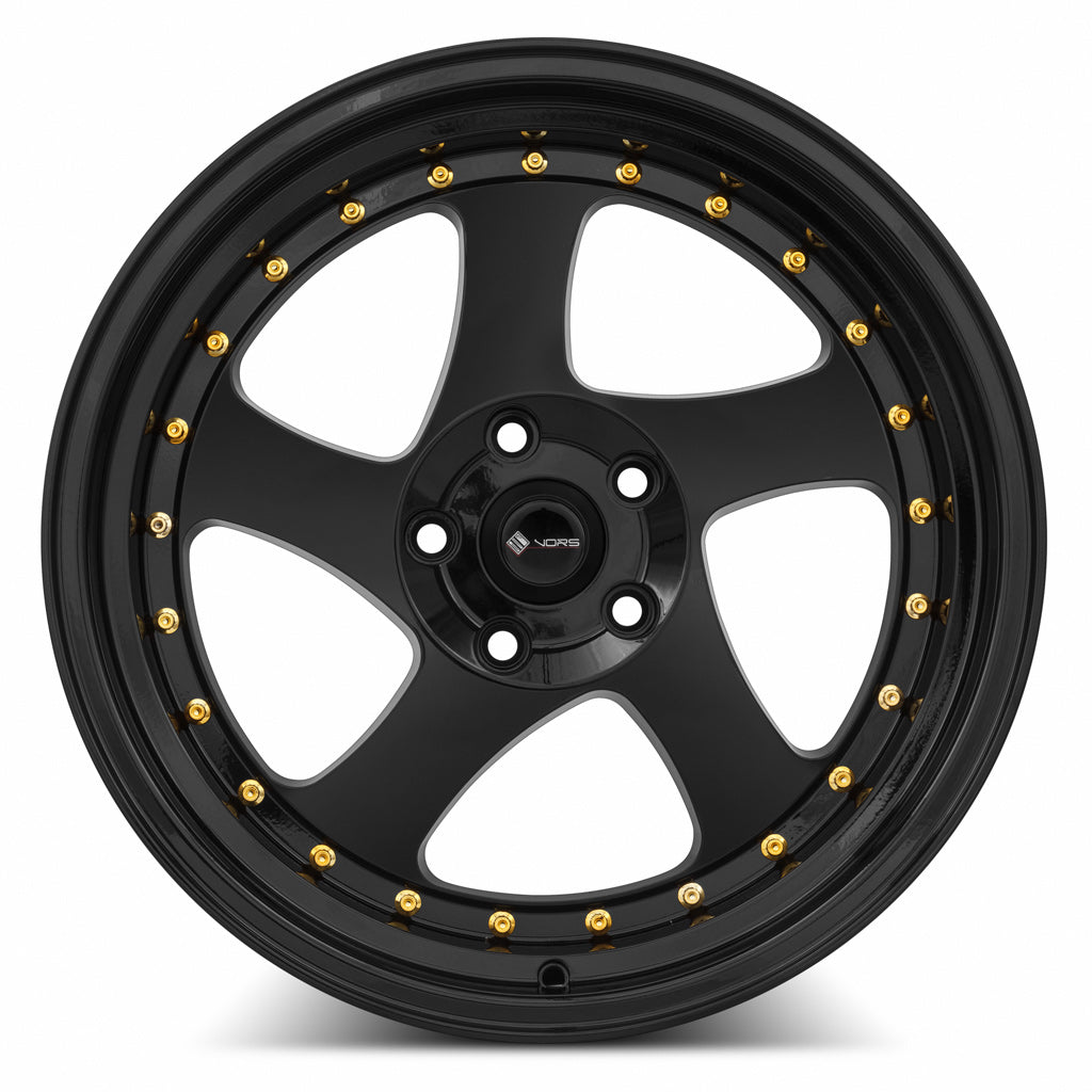 Vors VR2 All Black Gold Rivet 18x9 +35 5x114.3mm 73.1mm