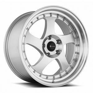 Vors VR2 Silver Machine Face Lip Chrome Rivet 18x9 +35 5x114.3mm 73.1mm