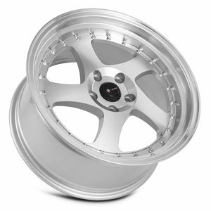 Vors VR2 Silver Machine Face Lip Chrome Rivet 18x9 +35 5x114.3mm 73.1mm