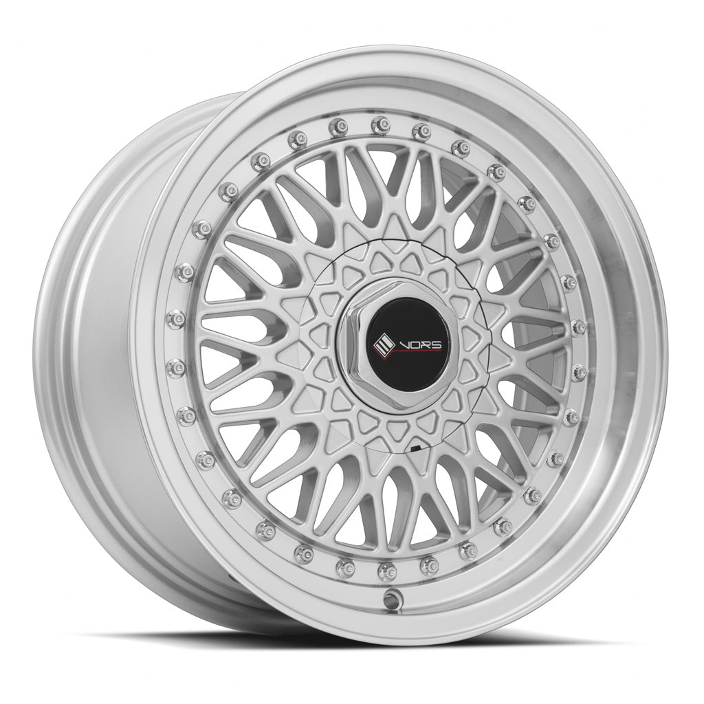 Vors VR3 Silver Machined Face 15x8 +32 4x100|4x114.3mm 73.1mm - Wheelwiz