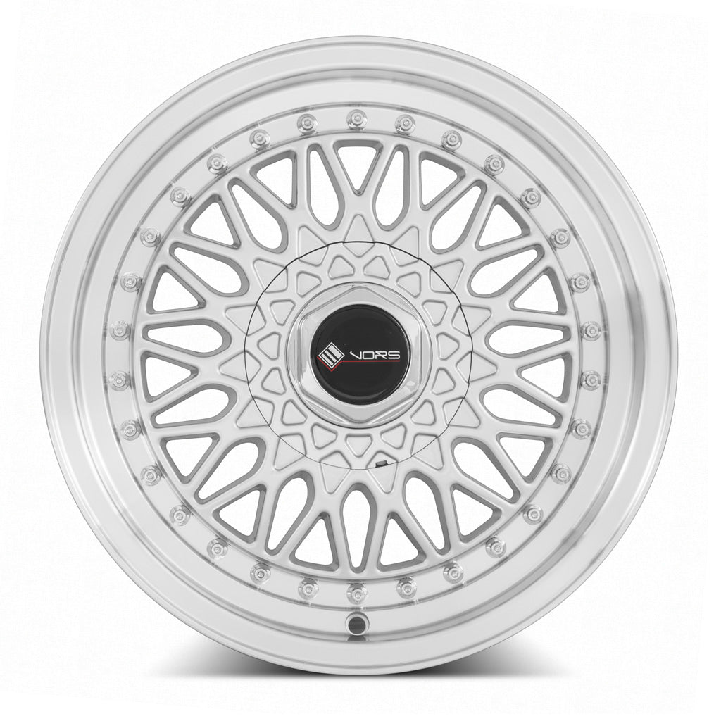Vors VR3 Silver Machined Face 15x8 +32 4x100|4x114.3mm 73.1mm - Wheelwiz