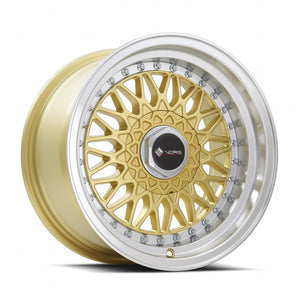 Vors VR3 Gold Machined Lip 15x8 +20 4x100|4x114.3mm 73.1mm - Wheelwiz