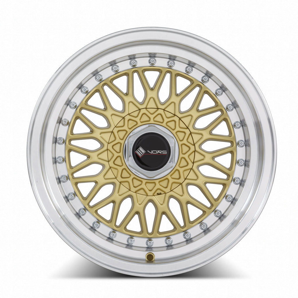Vors VR3 Gold Machined Lip 15x8 +20 4x98mm 73.1mm - Wheelwiz