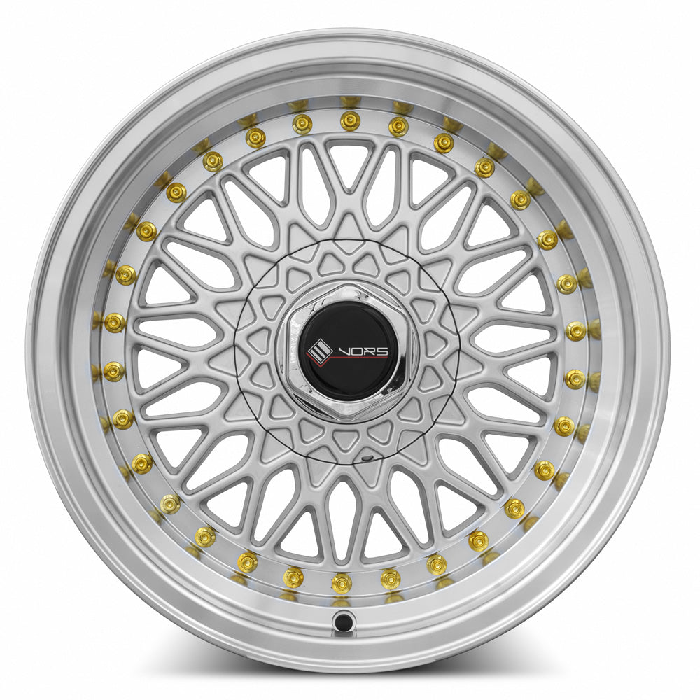 Vors VR3 Silver Machine Lip Chrome Rivet 15x8 +20 4x100|4x114.3mm 73.1mm