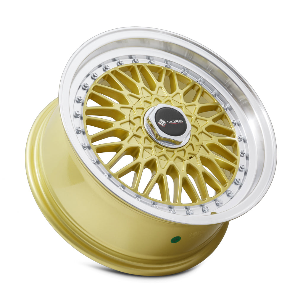 Vors VR3 Gold Machined Lip 16x8 +30 4x108mm 73.1mm - Wheelwiz