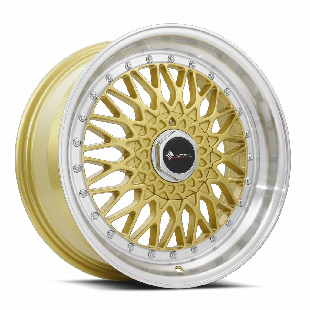 Vors VR3 Gold Machined Lip 17x8 +33 4x98mm 73.1mm - Wheelwiz