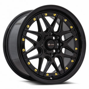 Vors VR7 All Black Gold Rivet 16x7 +38 4x108mm 73.1mm