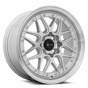 Vors VR7 Silver Machine Face Lip Chrome Rivet 15x7 +35 4x100|4x114.3mm 73.1mm