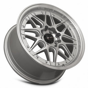 Vors VR7 Silver Machine Face Lip Chrome Rivet 15x7 +35 4x100|4x114.3mm 73.1mm