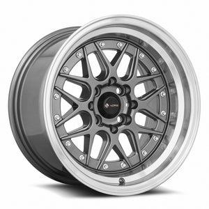 Vors VR7 Gun Metal Machine Lip Chrome Rivet 15x8 0 4x98mm 73.1mm