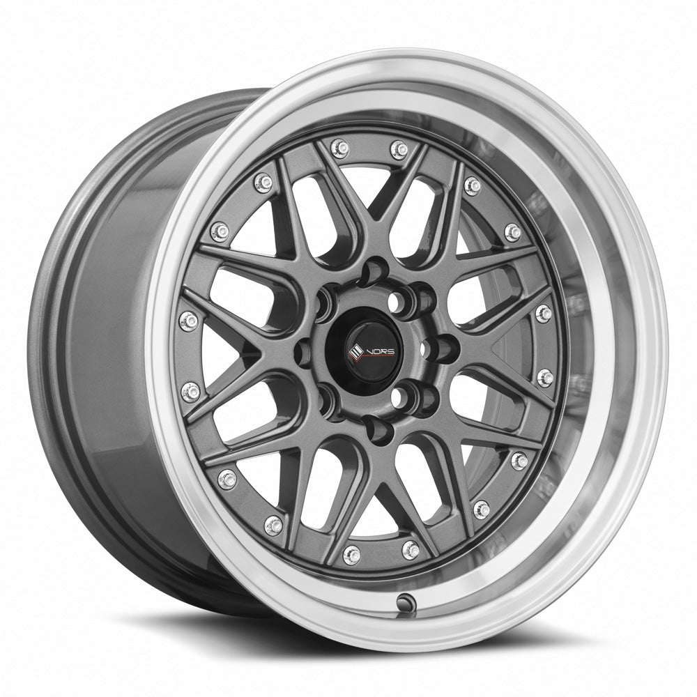 Vors VR7 Gun Metal Machine Lip 15x8 0 4x100|4x114.3mm 73.1mm - Wheelwiz