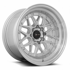 Vors VR7 Silver Machine Face Lip Chrome Rivet 15x8 0 4x100|4x114.3mm 73.1mm