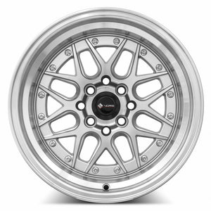 Vors VR7 Silver Machine Face Lip Chrome Rivet 15x8 0 4x100|4x114.3mm 73.1mm