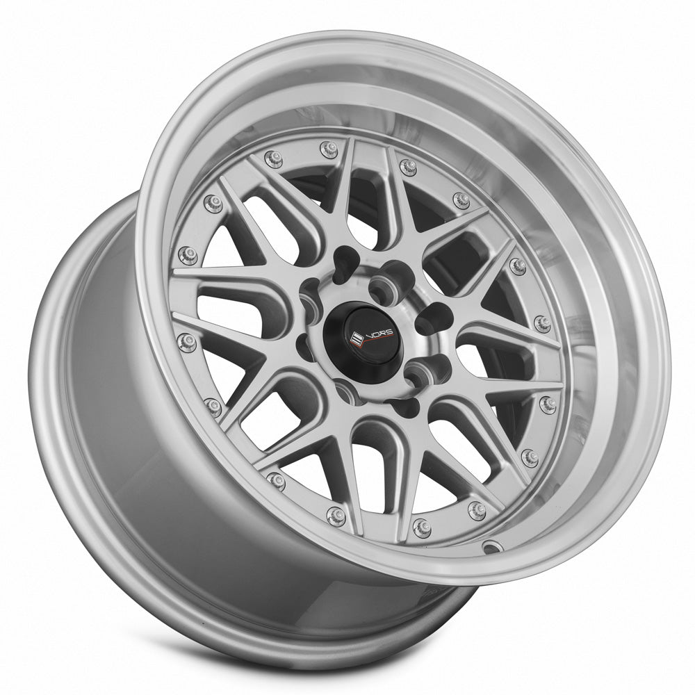 Vors VR7 Silver Machined Face 15x8 0 4x100|4x114.3mm 73.1mm - Wheelwiz
