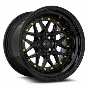 Vors VR7 All Black Gold Rivet 15x9 0 4x108mm 73.1mm