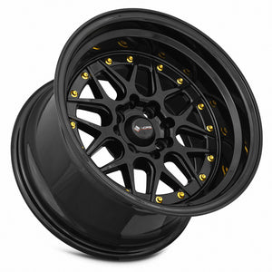 Vors VR7 All Black Gold Rivet 15x9 0 4x108mm 73.1mm