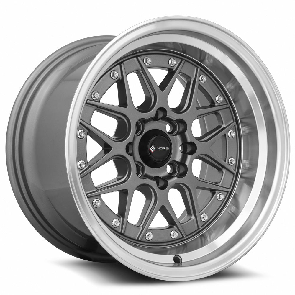 Vors VR7 Gun Metal Machine Lip 15x9 0 4x100|4x114.3mm 73.1mm - Wheelwiz