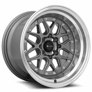 Vors VR7 Gun Metal Machine Lip Chrome Rivet 15x9 0 4x98mm 73.1mm