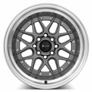 Vors VR7 Gun Metal Machine Lip Chrome Rivet 15x9 0 4x98mm 73.1mm