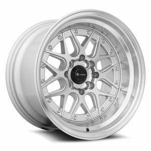 Vors VR7 Silver Machine Face Lip Chrome Rivet 15x9 0 4x100|4x114.3mm 73.1mm