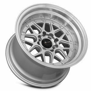 Vors VR7 Silver Machine Face Lip Chrome Rivet 15x9 0 4x100|4x114.3mm 73.1mm