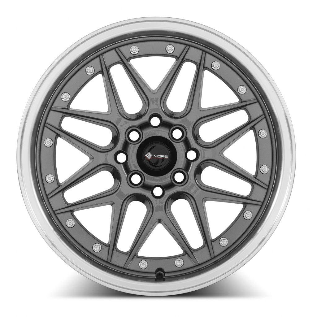 Vors VR7 Gun Metal Machine Lip 16x7 +38 4x108mm 73.1mm - Wheelwiz