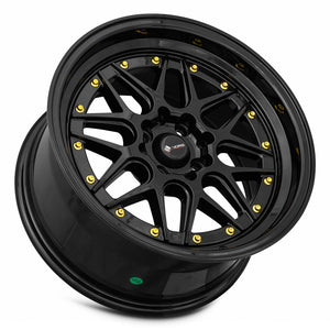 Vors VR7 All Black Gold Rivet 16x8 +20 4x108mm 73.1mm