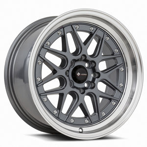 Vors VR7 Gun Metal Machine Lip Chrome Rivet 16x8 +20 4x98mm 73.1mm