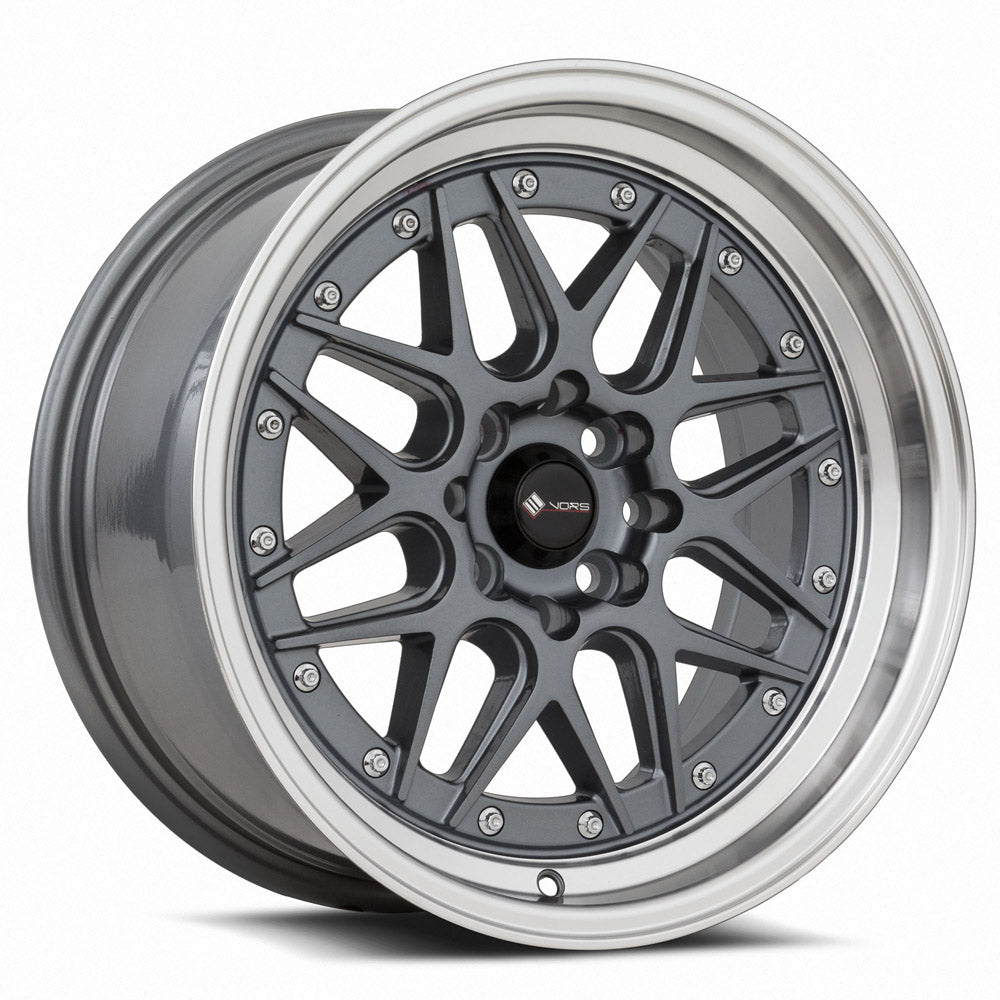 Vors VR7 Gun Metal Machine Lip 16x8 +20 4x108mm 73.1mm - Wheelwiz