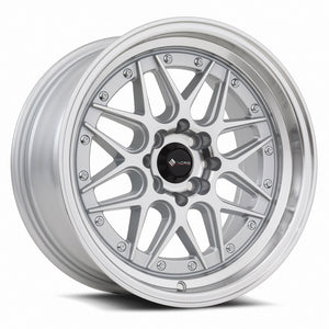 Vors VR7 Silver Machine Face Lip Chrome Rivet 16x8 +20 4x98mm 73.1mm