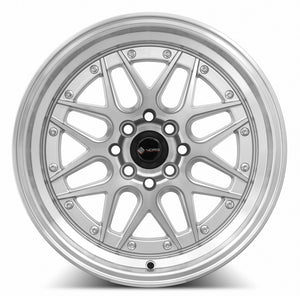 Vors VR7 Silver Machine Face Lip Chrome Rivet 16x8 +20 4x98mm 73.1mm