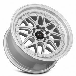 Vors VR7 Silver Machine Face Lip Chrome Rivet 16x8 +20 4x108mm 73.1mm