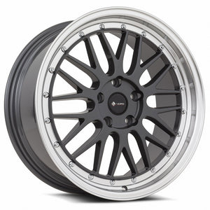 Vors VR8 Hyper Black Machine Lip Chrome Rivet 17x8 +35 5x108mm 73.1mm