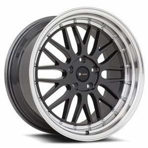 Vors VR8 Hyper Black Machine Lip Chrome Rivet 20x9.5 +35 5x112mm 73.1mm