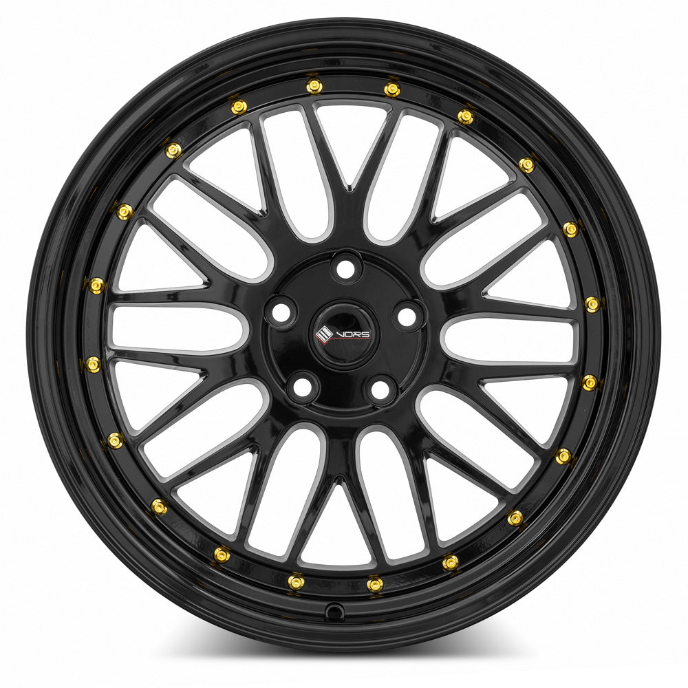 Vors VR8 All Black Gold Rivet 18x8 +35 5x120mm 73.1mm