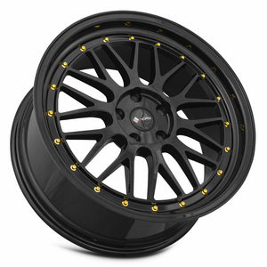 Vors VR8 All Black Gold Rivet 17x8 +35 5x108mm 73.1mm