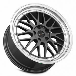 Vors VR8 Hyper Black Machine Lip Chrome Rivet 17x8 +35 5x110mm 73.1mm