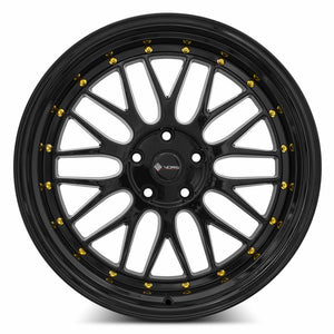 Vors VR8 All Black Gold Rivet 18x9 +35 5x120mm 73.1mm