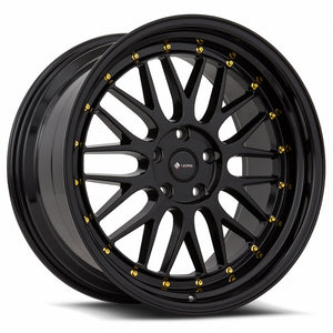 Vors VR8 All Black Gold Rivet 19x9.5 +35 5x108mm 73.1mm