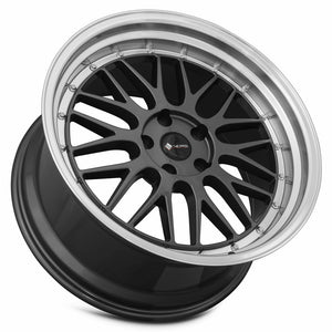 Vors VR8 Hyper Black Machine Lip Chrome Rivet 19x9.5 +35 5x110mm 73.1mm