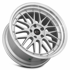 Vors VR8 Silver Machine Lip Chrome Rivet 19x9.5 +35 5x115mm 73.1mm