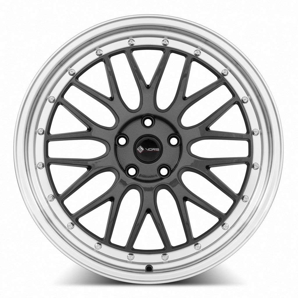 Vors VR8 Hyper Black Machine Lip Chrome Rivet 20x8.5 +35 5x110mm 73.1mm