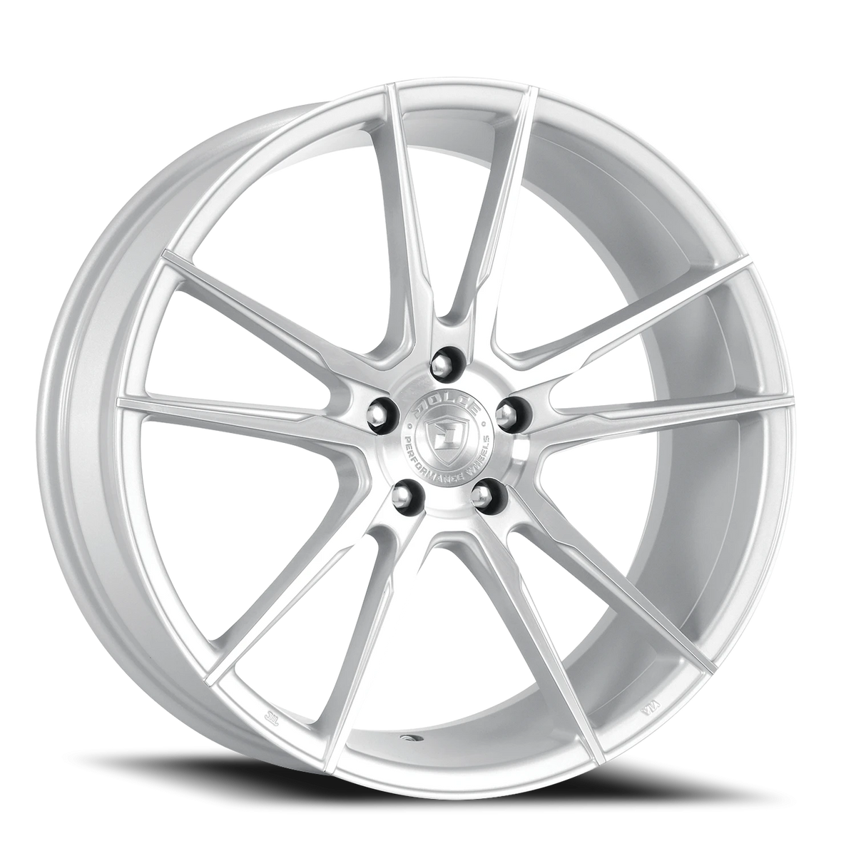 Dolce Performance Vain Gloss Silver W/ Machined Face 20x8.5 +28 5x112mm 66.56mm