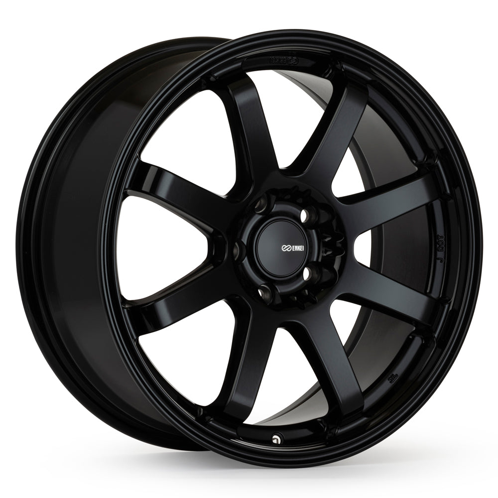 ENKEI VANQUISH 18x8 +45 5x100 72.6 GLOSS BLACK - WheelWiz