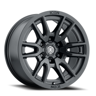 Icon Alloys Vector 6 Satin Black 17x8.5 0 6x139.7mm 106mm