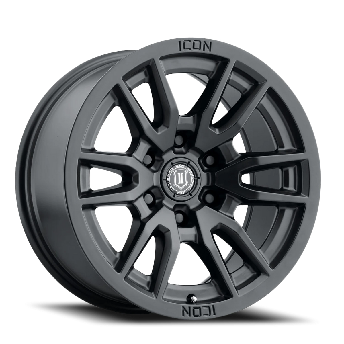 Icon Alloys Vector 6 Satin Black 17x8.5 +25 6x139.7mm 93mm