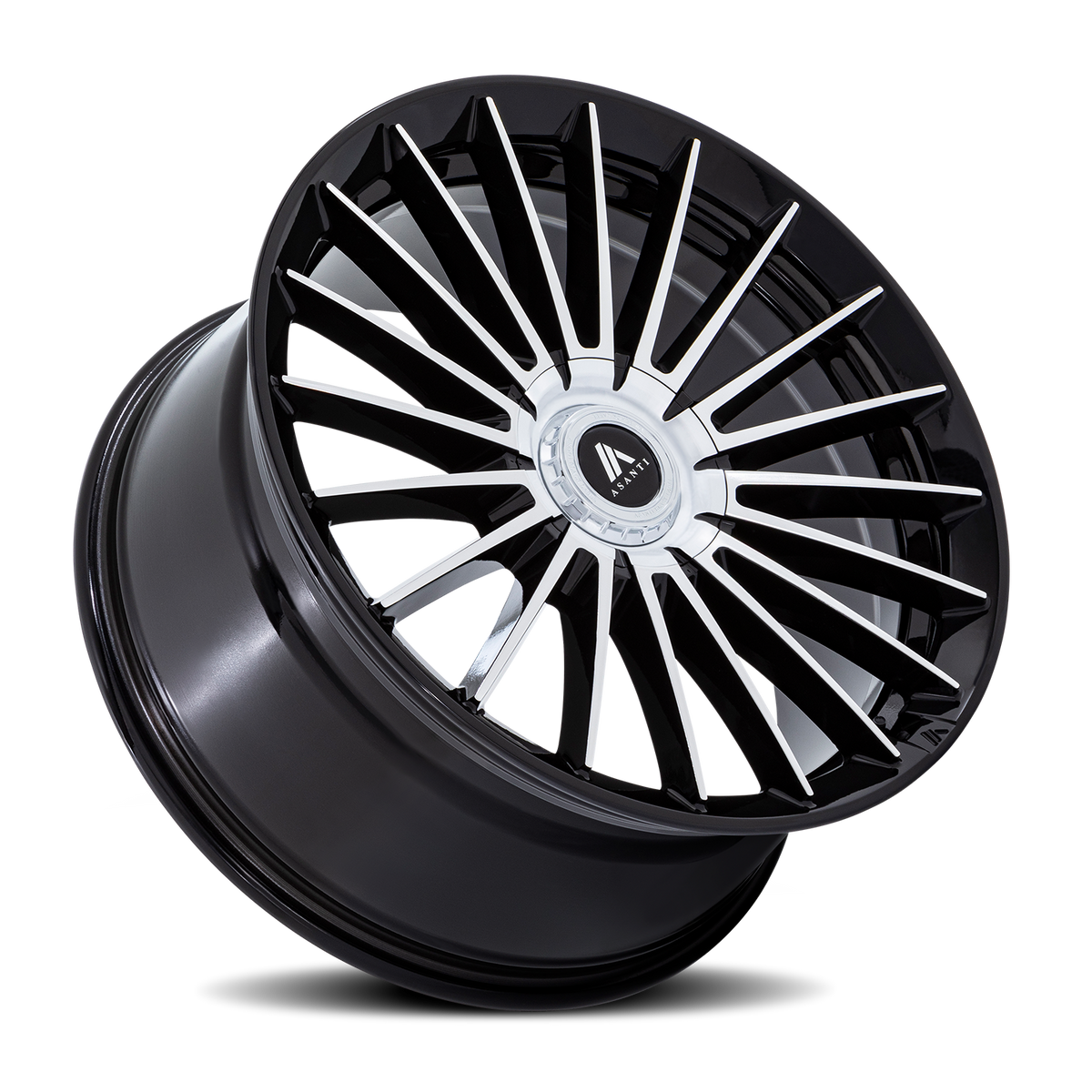Asanti Black AB048 VICEROY Gloss Black W/ Machined Face 20x9 +35 5x112|5x114.3mm 72.6mm