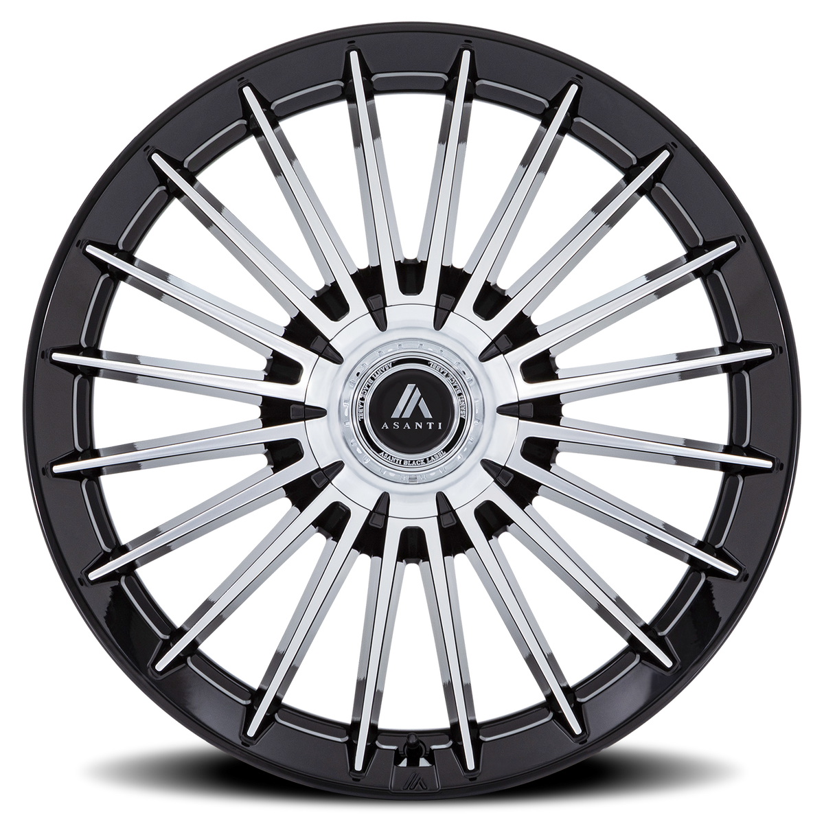 Asanti Black AB048 VICEROY Gloss Black W/ Machined Face 20x9 +35 5x112|5x114.3mm 72.6mm