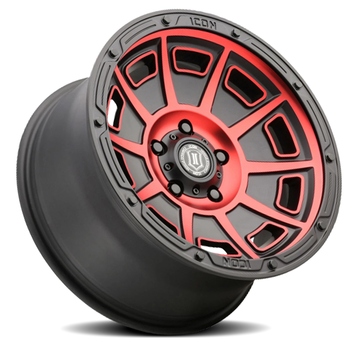 Icon Alloys Victory Satin Black W/ Red Tint 17x8.5 0 6x120mm 67mm