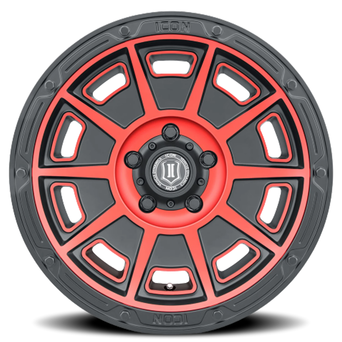 Icon Alloys Victory Satin Black W/ Red Tint 17x8.5 +6 6x135mm 87.1mm
